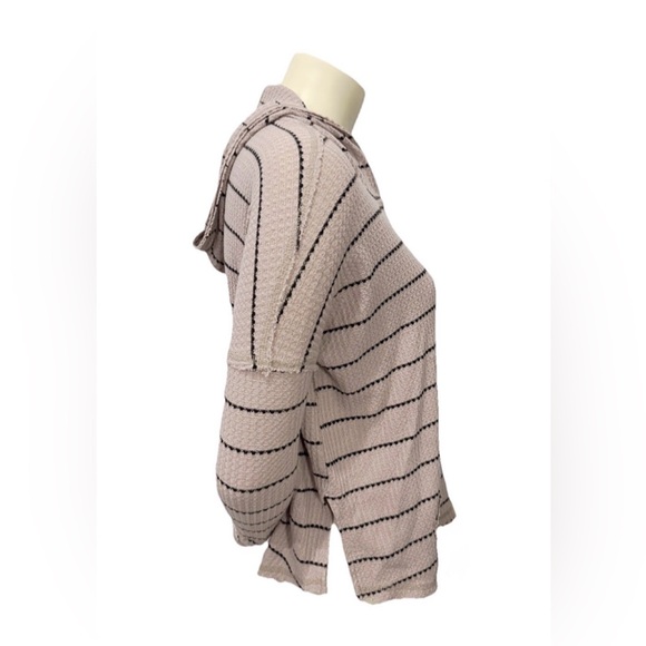 Billabong Essentials XS Striped Baja Hoodie Waffle Knit Pullover - Picture 2 of 6